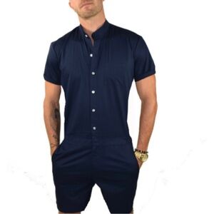 Romperjack Dark blue romper L coastal resort‎ vacation travel preppy minimalist